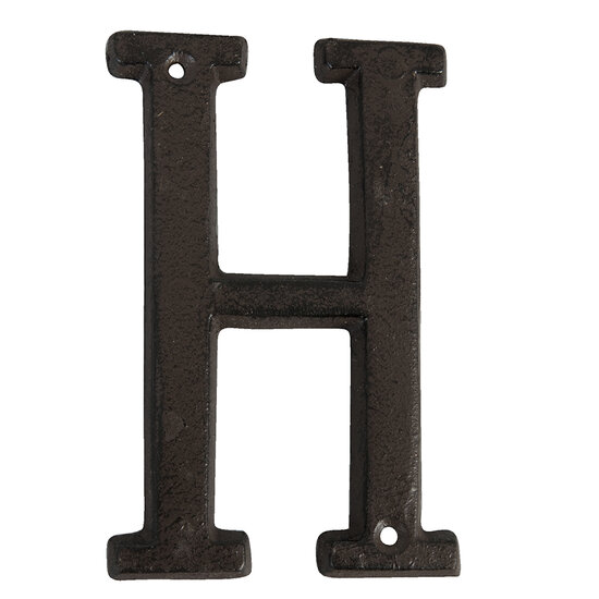 Clayre &amp; Eef   | IJzeren Letter H Bruin 8x1x13 cm | 6Y0840-H