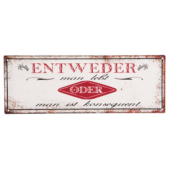 Clayre &amp; Eef   | Tekstbord Wit, Rood 36x1x13 cm | 6Y4929