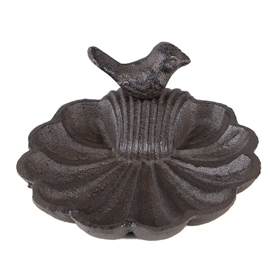 Clayre &amp; Eef   | Vogelbad Schelp Bruin &oslash; 14x5 cm | 6Y5285