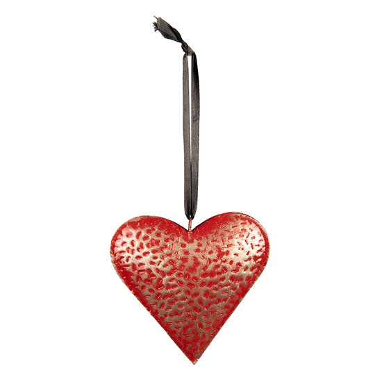 Clayre &amp; Eef   | Decoratie hanger hart Rood 15x3x15 cm | 6Y5385M