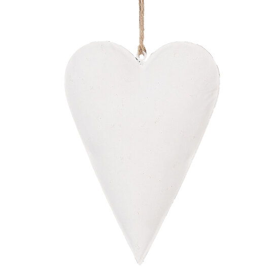 Clayre &amp; Eef   | Decoratie hanger hart Wit 15x2x10 cm | 6Y5566M