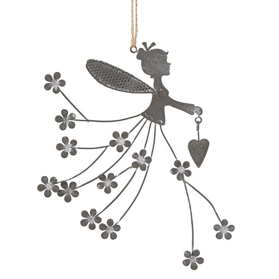 Clayre &amp; Eef   | Decoratie hanger kind Grijs 20x17 cm | 6Y5573