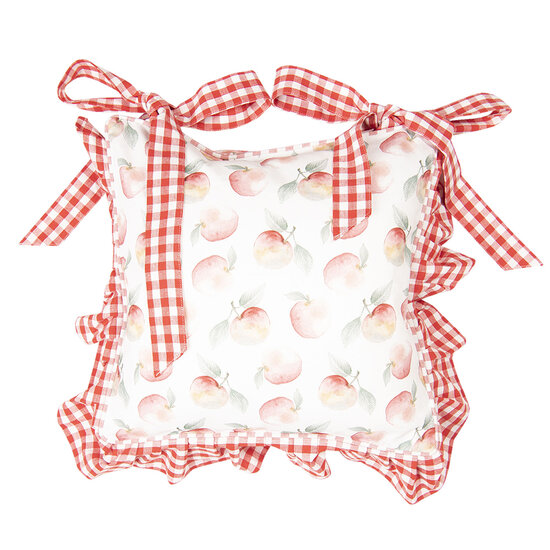 Clayre &amp; Eef   | Kussenhoes Stoelkussen Wit, Rood 40x40 cm | APY25