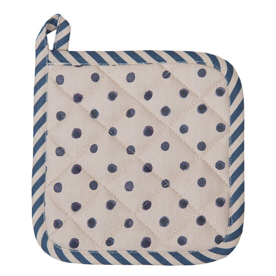 Clayre &amp; Eef   | Kind Pannenlap Beige Blauw 16x16 cm | BBF45K