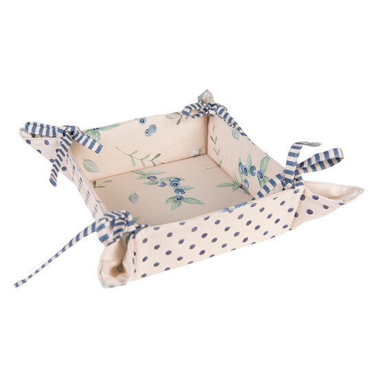 Clayre &amp; Eef   | Broodmand Beige, Blauw, Groen 35x35x8 cm | BBF47