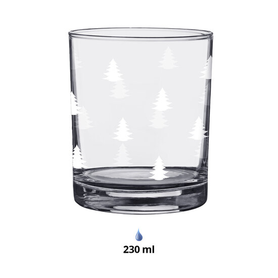 Clayre &amp; Eef   | Waterglas Transparant Wit &oslash; 7x9 cm / 230 ml | BWXGL0001