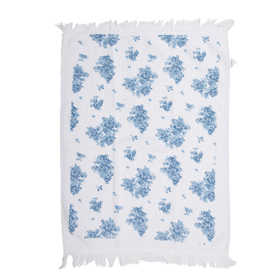 Clayre &amp; Eef   | Gastendoekje Wit Blauw 40x66 cm | CTBRB