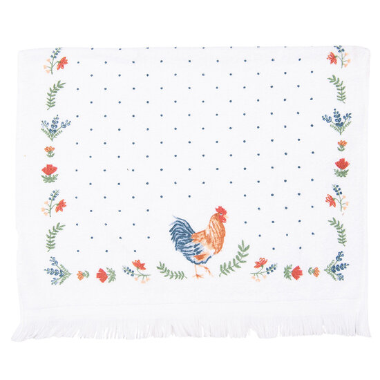 Clayre &amp; Eef   | Gastendoekje Wit, Groen, Blauw 40x66 cm | CTCOR