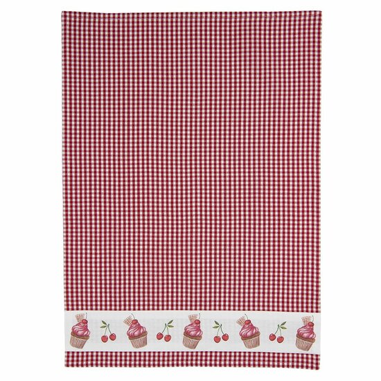 Clayre &amp; Eef   | Theedoek Rood, Wit 50x70 cm | CUP42-1