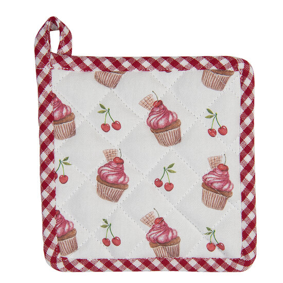 Clayre &amp; Eef   | Kind Pannenlap Rood, Roze 16x16 cm | CUP45K