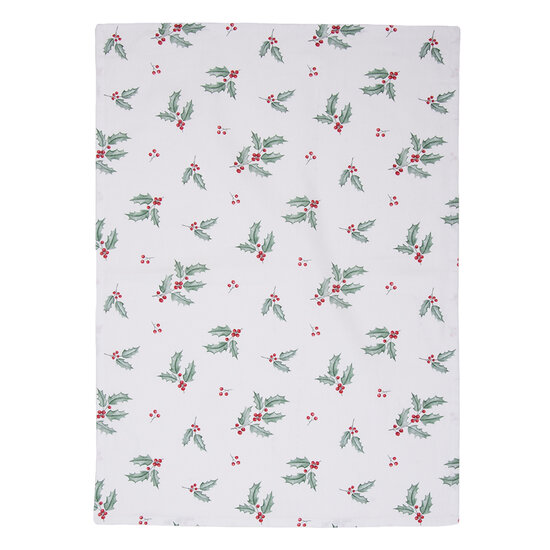 Clayre &amp; Eef   | Theedoek Wit, Rood, Groen 50x70 cm | HCH42