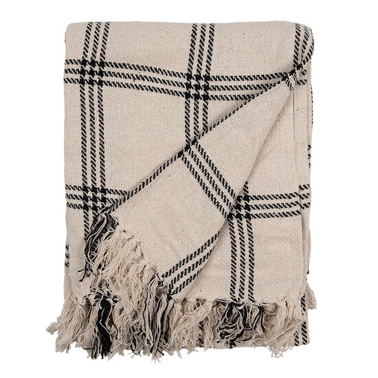 Clayre &amp; Eef   | Plaid Beige, Zwart 125x150 cm | KT060.134