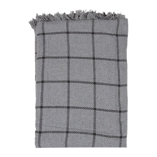 Clayre &amp; Eef   | Plaid Grijs Zwart 125x150 cm | KT060.136