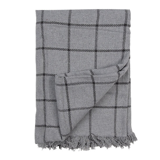 Clayre &amp; Eef   | Plaid Grijs Zwart 125x150 cm | KT060.136