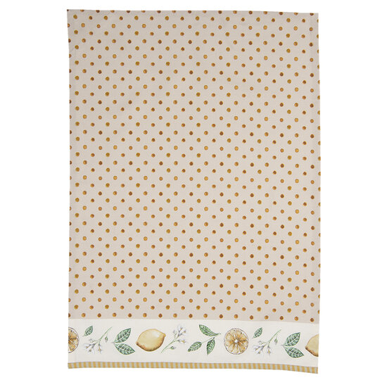 Clayre &amp; Eef   | Theedoek Beige, Geel 50x70 cm | LEL42