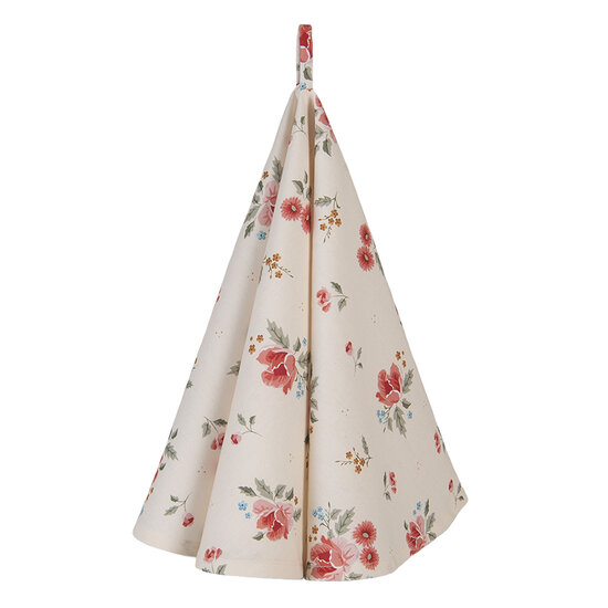 Clayre &amp; Eef   | Theedoek Beige, Groen, Rood &oslash; 80 cm | LRC48