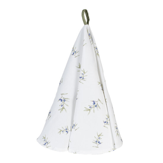 Clayre &amp; Eef   | Theedoek Beige Groen &oslash; 80 cm | OLF48