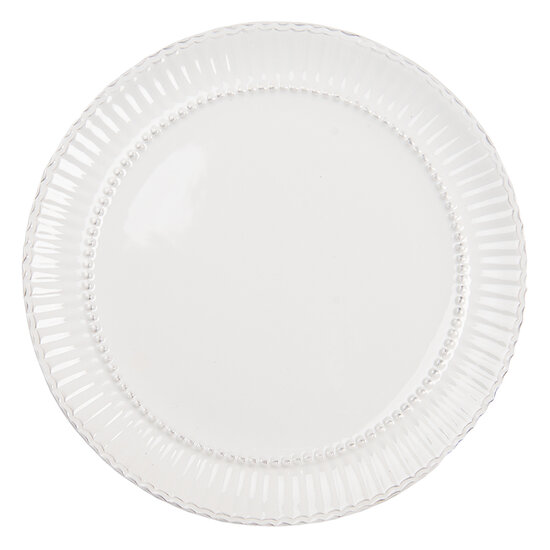 Clayre &amp; Eef   | Servies Dinerbord Wit &oslash; 27x2 cm | PLFP