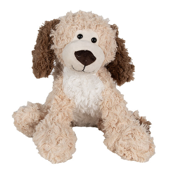 Clayre &amp; Eef   | Decoratie Knuffel Hond Beige Bruin 20x23x26 cm | TW0590M