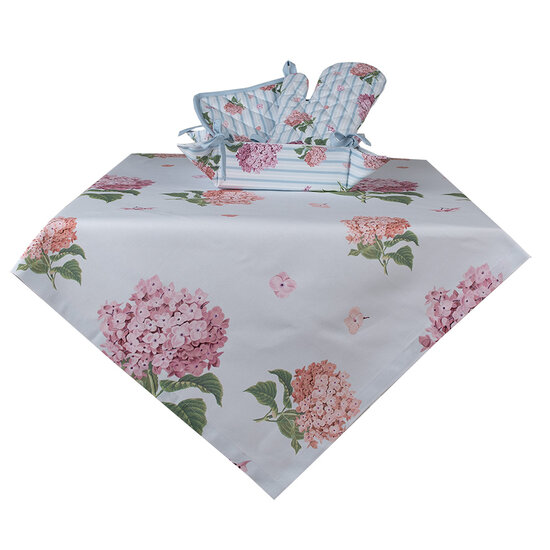 Clayre &amp; Eef   | Broodmand Wit, Roze, Groen 35x35x8 cm | VTG47