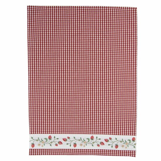 Clayre &amp; Eef   | Theedoek Rood, Wit 50x70 cm | WIS42