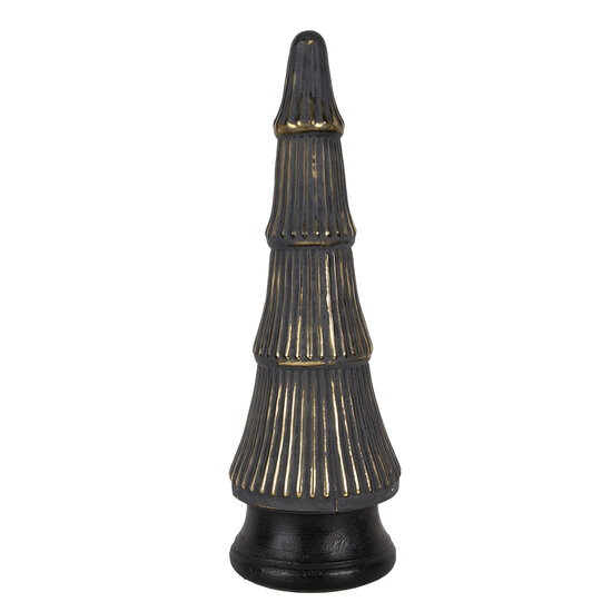 Clayre &amp; Eef   | Kerstdecoratie Kerstboom Goudkleurig Grijs &oslash; 15x45 cm | 65383