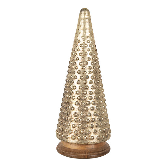 Clayre &amp; Eef   | Kerstdecoratie Kerstboom Goudkleurig &oslash; 17x41 cm | 65392