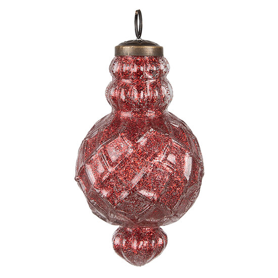 Clayre &amp; Eef   | Kerstballen Set van 4 Rood 29x18x9 cm / &oslash; 8x15 cm | 6GL4512