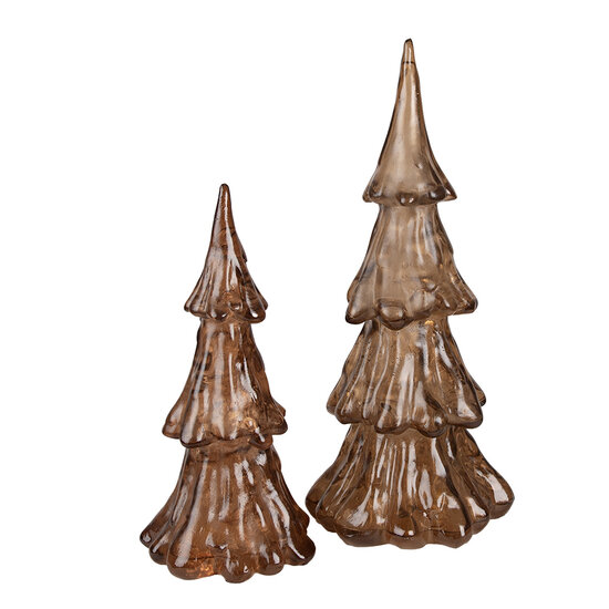 Clayre &amp; Eef   | Kerstdecoratie Kerstboom met LED Bruin &oslash; 12x24 cm / 3xAAA | 6PR4364