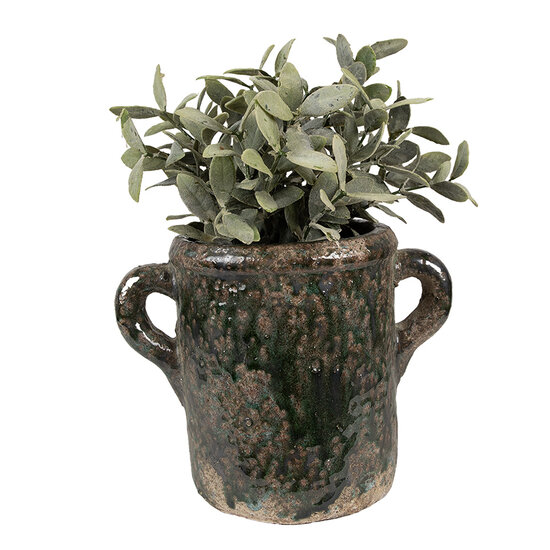 Clayre &amp; Eef   | Bloempot Binnen Groen 21x14x16 cm | 6TE0521M