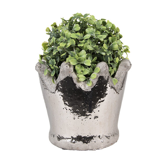 Clayre &amp; Eef   | Bloempot Binnen Zilverkleurig &oslash; 15x14 cm | 6TE0540M