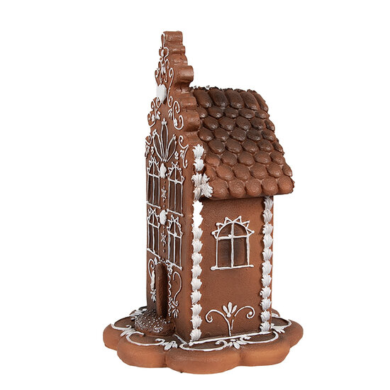 Clayre &amp; Eef   | Decoratie Huis met LED Bruin 13x13x20 cm / 2xAAA | 6PR4344