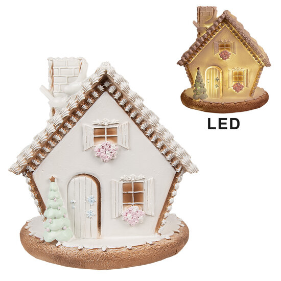 Clayre &amp; Eef   | Decoratie Huis met LED Wit 17x16x17 cm / 3xAAA | 6PR4349