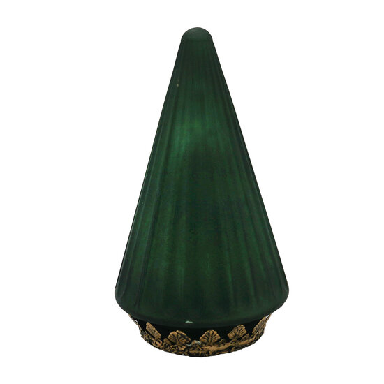 Clayre &amp; Eef   | Kerstdecoratie Beeld Kerstboom met LED Groen &oslash; 11x19 cm | 6GL4576