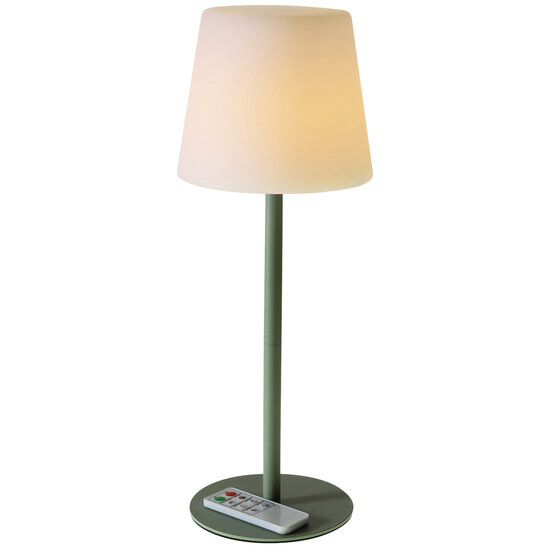 Dekoratief | Lamp op voet, groen, pvc, oplaadbaar, 15x15x40cm | A249109