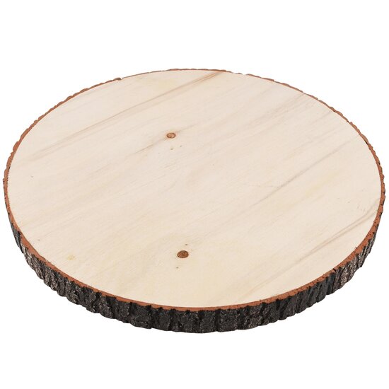 Dekoratief | Deco plankje rond, naturel, hout, 30x30x2cm | A245824