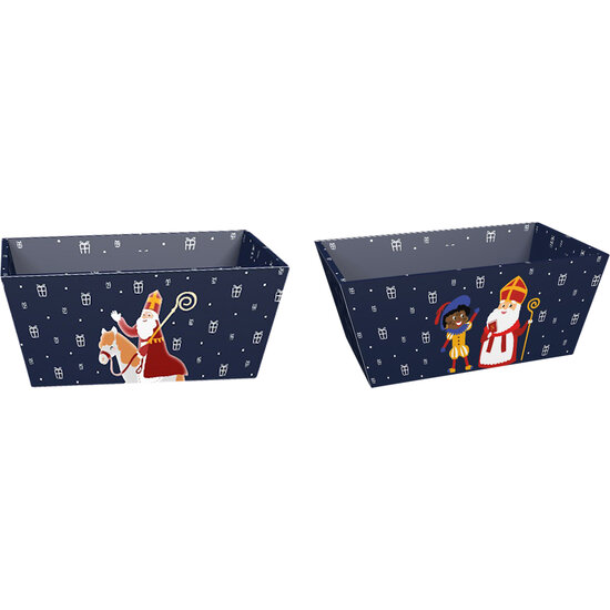 Dekoratief | Bakje &#039;Sinterklaas&#039;, blauw, 24x14x10cm, set van 2 stuks | A245872