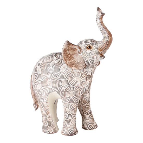 Dekoratief | Deco olifant &#039;Selly&#039;, naturel, resina, 19x8x26cm | A245933