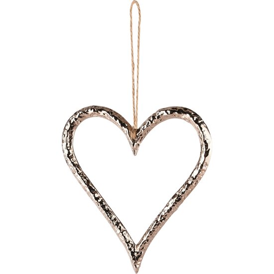 Dekoratief | Hanger hart, rose gold, aluminium, 12x1x13cm | A248468