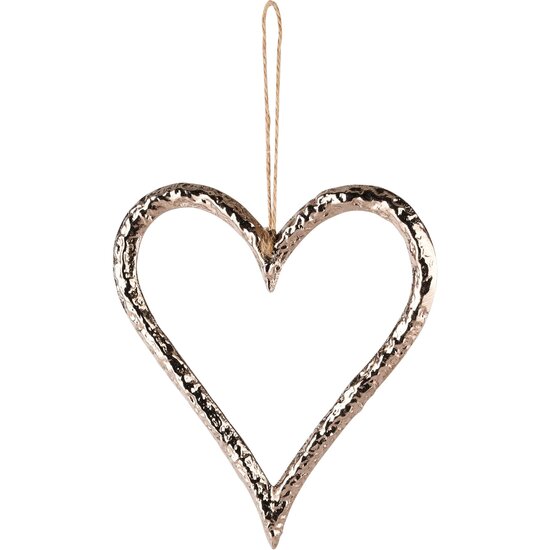 Dekoratief | Hanger hart, rose gold, aluminium, 14x1x15cm | A248469