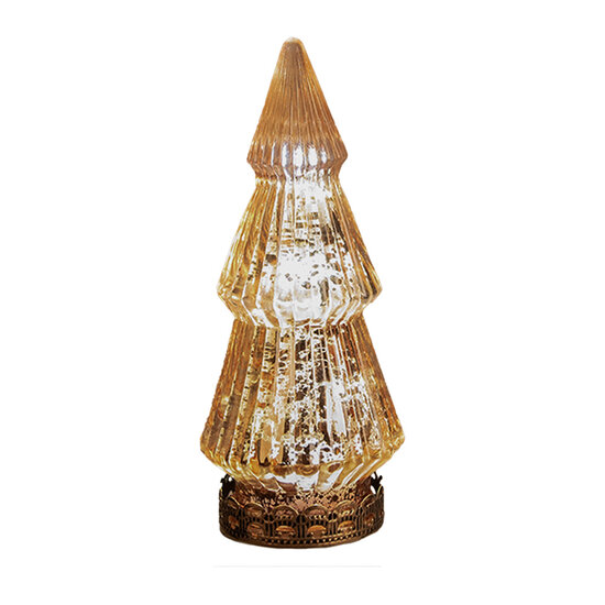 Clayre &amp; Eef   | Kerstdecoratie Kerstboom met LED Koperkleurig &oslash; 7x16 cm | 6GL4569KO