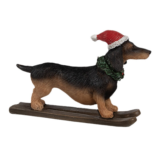 Clayre &amp; Eef   | Decoratie beeld Hond Bruin 10x3x7 cm | 6PR4173