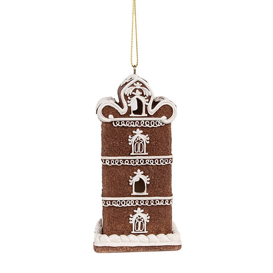 Clayre &amp; Eef   | Decoratie hanger huisje met LED Bruin 6x6x12 cm | 6PR4360