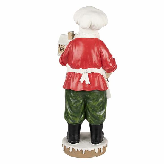 Clayre &amp; Eef   | Kerstdecoratie Beeld Kerstman Wit 26x20x59 cm | 5PR0124GG