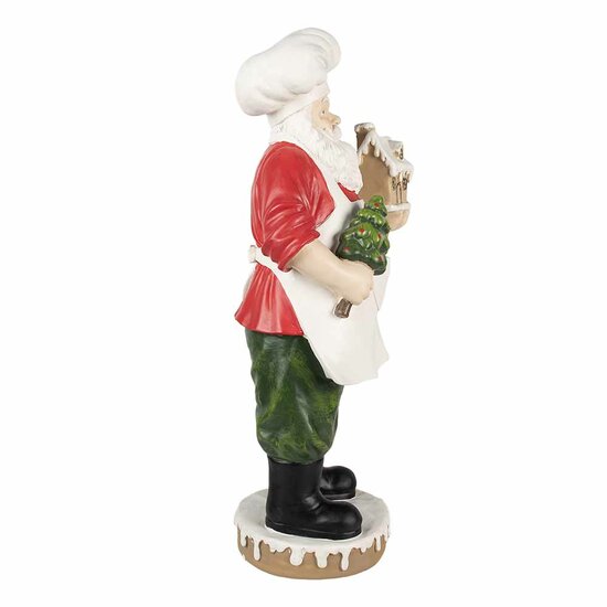 Clayre &amp; Eef   | Kerstdecoratie Beeld Kerstman Wit 26x20x59 cm | 5PR0124GG