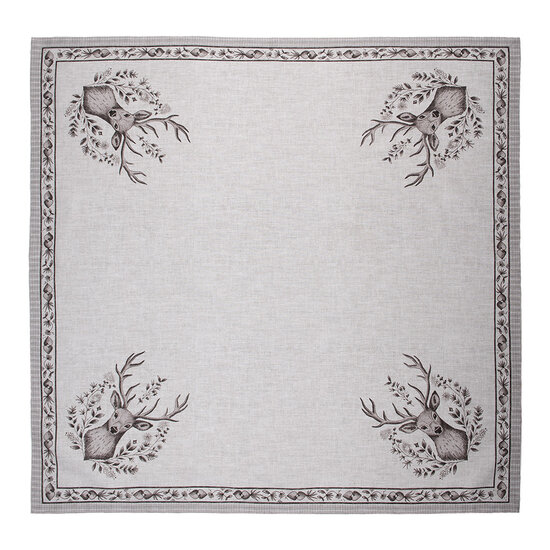 Clayre &amp; Eef   | Vierkant Tafelkleed Beige Bruin 100x100 cm | GTW01