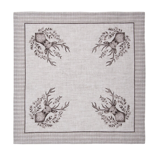 Clayre &amp; Eef   | Servetten Katoen Set van 6 Beige Bruin 40x40 cm | GTW43