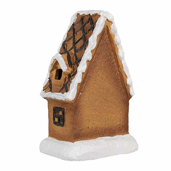 Clayre &amp; Eef   | Decoratie Huisje Bruin Wit 10x7x15 cm | 6CE1771