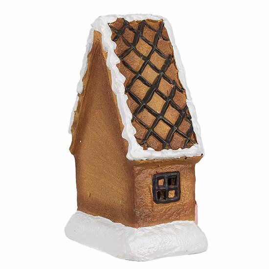 Clayre &amp; Eef   | Decoratie Huisje Bruin Wit 10x7x15 cm | 6CE1771