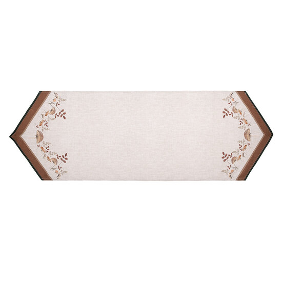 Clayre &amp; Eef   | Tafelloper Beige Bruin 50x160 cm | LFJ65